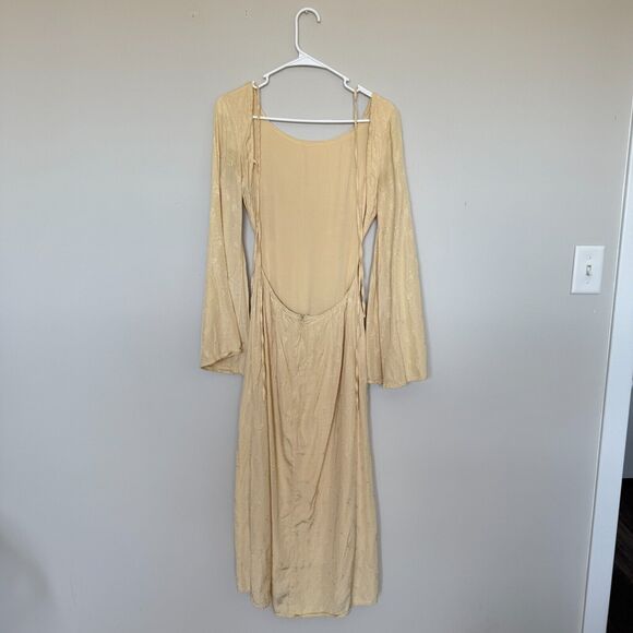 Lulus Womens Jacquard Backless Dress Small Cream Milkmade Fairycore Whimsigoth - Picture 8 of 8